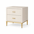 Nachttisch mit 2 Schubladen MDF rechteckig Cremeweiss Gold 50 x 40 x 55 cm