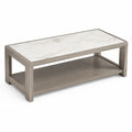 Couchtisch mit Ablage 110 x 60 x 45 cm MDF rechteckig Weiss Graubraun