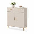 Sideboard mit 2 Tueren und 2 Schubladen aus MDF rechteckig Beige 80 x 40 x 100 cm