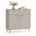 Sideboard mit 4 Tueren aus MDF in Greige Rechteckig 120 x 40 x 100 cm