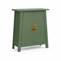 Sideboard Schrank mit 2 Tueren aus MDF rechteckig gruen 80 x 40 x 100 cm