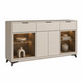 Sideboard mit LED-Beleuchtung 160 x 40 x 85 cm MDF und Spanplatte rechteckig Beige