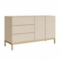Sideboard mit 3 Schubladen und 2 Tueren Rechteckig MDF Creme 120 x 40 x 75 cm