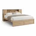 Stauraumbett Doppelbett 160 x 200 cm MDF rechteckig Eichenoptik Natur