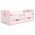 Rechteckiges Kinderbett mit Schublade aus MDF Rosa 140 x 70 cm