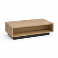 Couchtisch mit offenem Ablagefach 100 x 60 x 35 cm Spanplatte rechteckig eichefarben schwarz