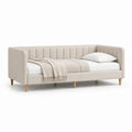 Tagesbett Schlafsofa 90 x 200 cm mit Polyesterbezug Beige