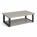Couchtisch 100 x 60 x 45 cm mit Ablage Spanplatte Stahl rechteckig Betonoptik Grau Schwarz
